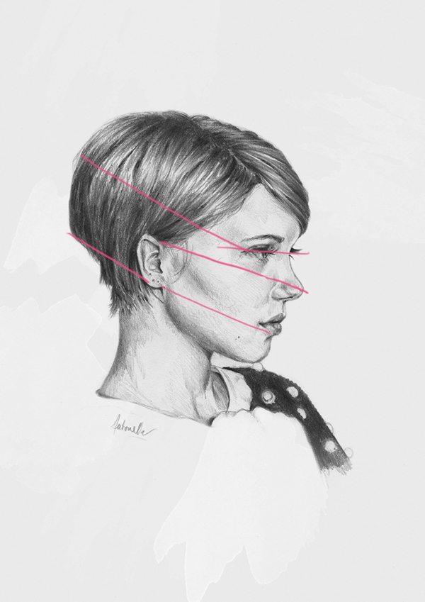 Feature distances on portrait sketch of Lea Seydoux