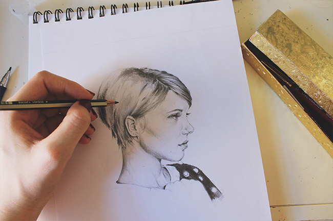 Portrait sketch of Lea Seydoux by Antonella Avogadro