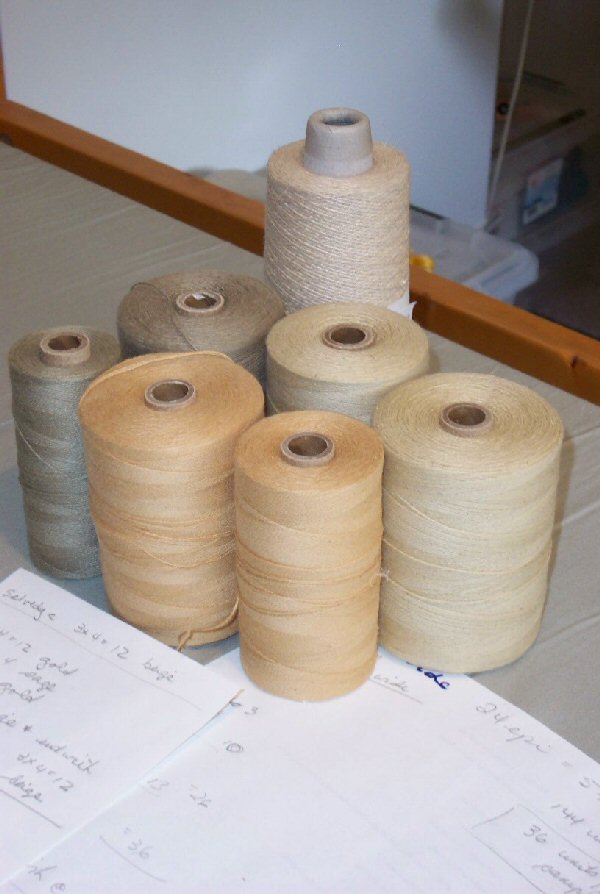 Showing a selection of linen yarns