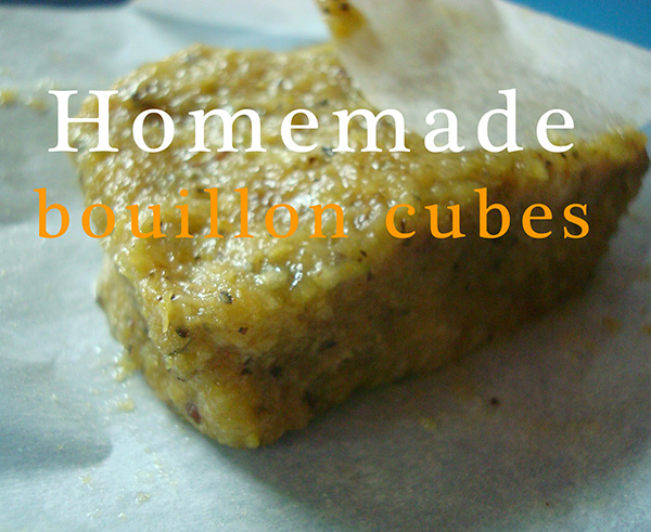 Homemade bouillon cube in wrapper