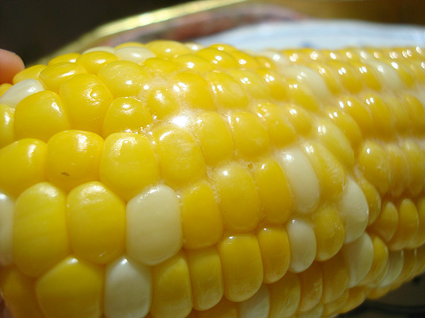 Butter melting on corn