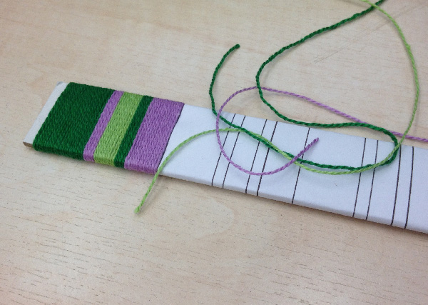 fibonacci stripe yarn wrapping