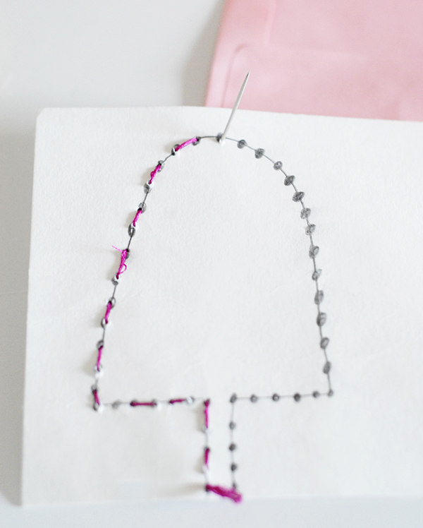 Threading an Embroidered Card