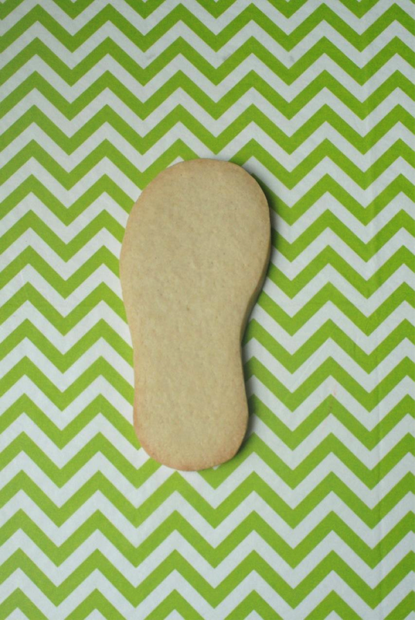 Baked Flip-Flop Shaped Sugar Cookie