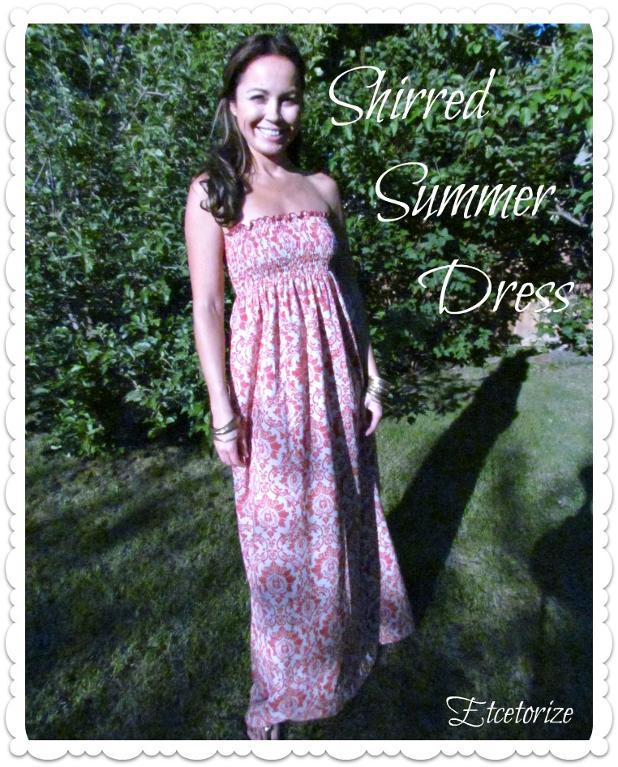 shirred pink long dress