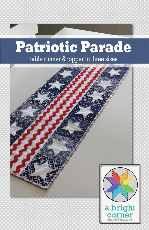 Patriotic parade table runner and topper pattern