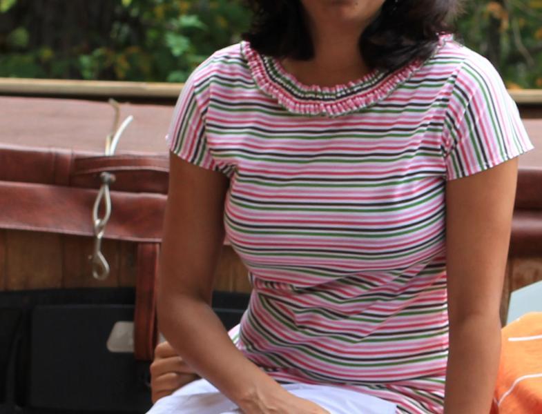 knit striped t-shirt