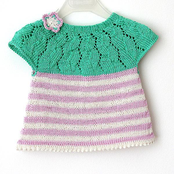 Knitted lace stripes tunica