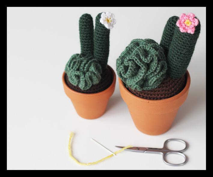 Curly crochet cactus