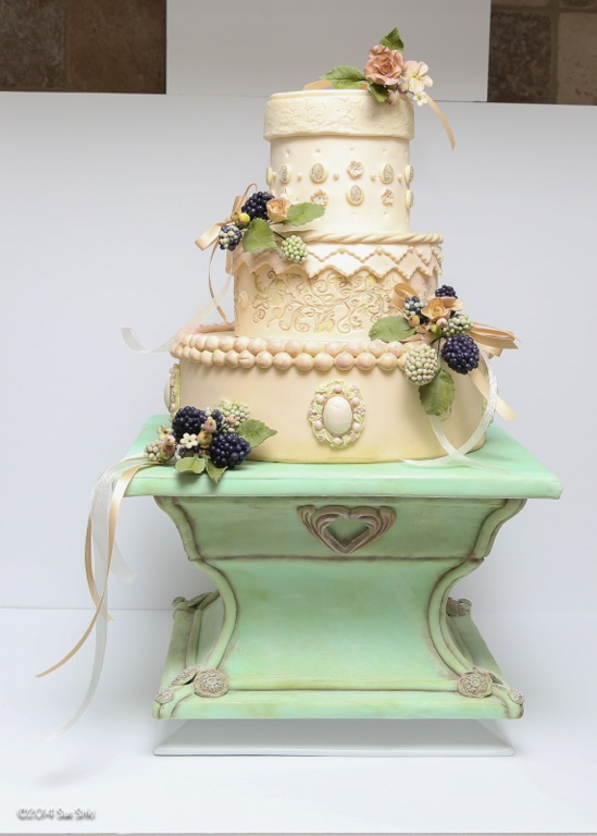 Wonderful berries and blooms wedding cake