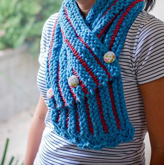 Knitted striped scarf