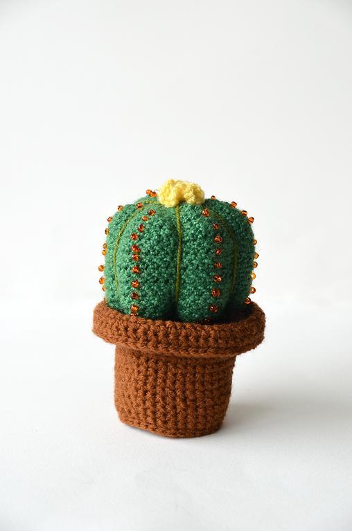 Crochet ball cactus