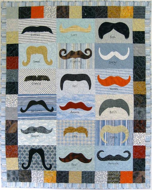 Mustache quilt pattern on Craftsy!