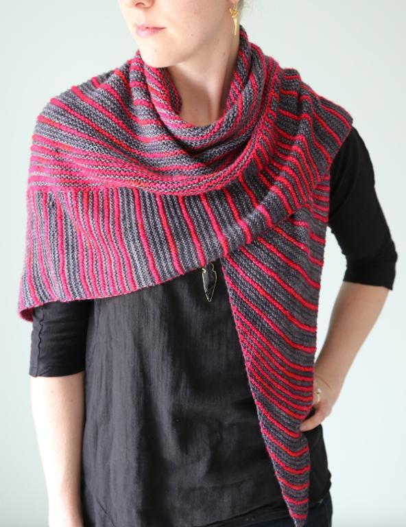 Knitted Itineris triangle shawl