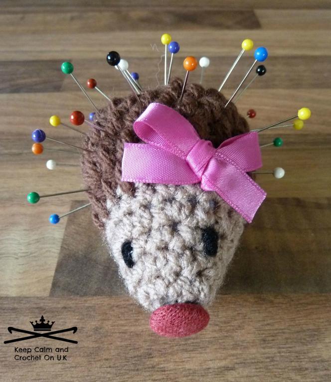 Crochet hedgehog pincushion