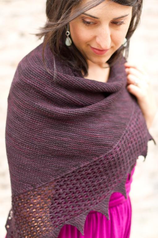 Bramble knitted shawl