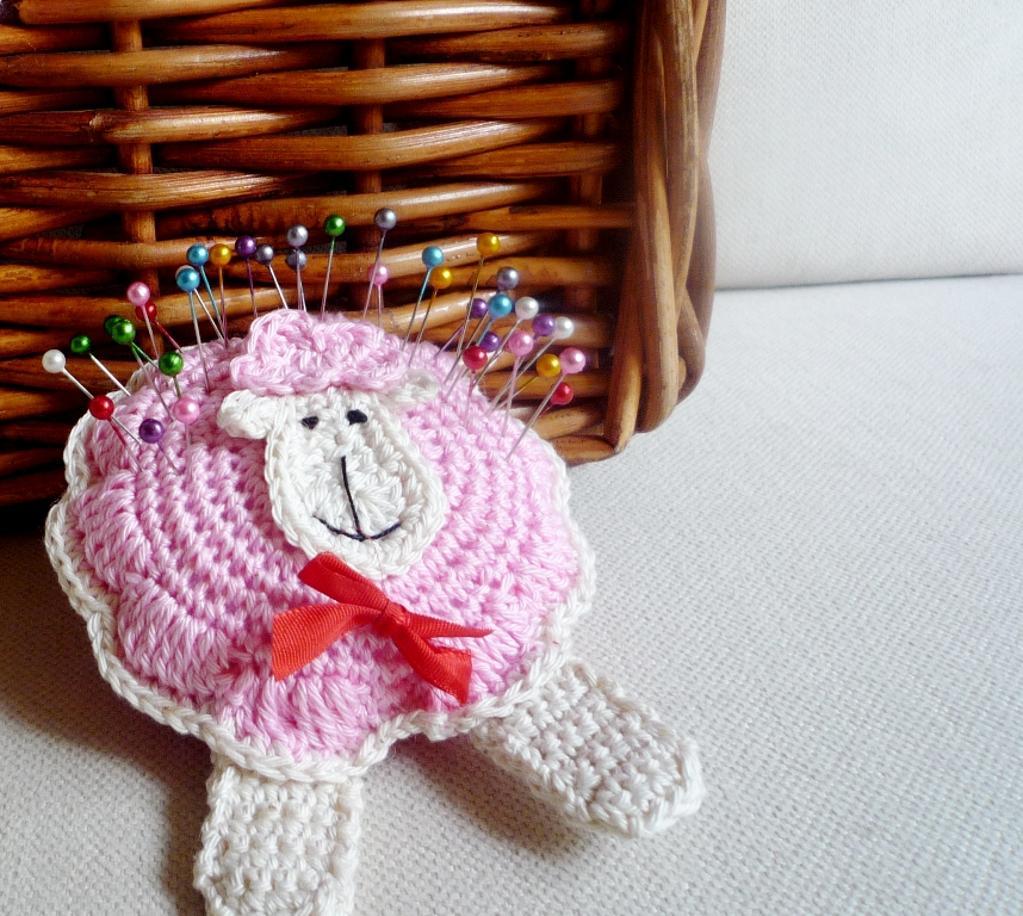 Crochet sheep pincushion