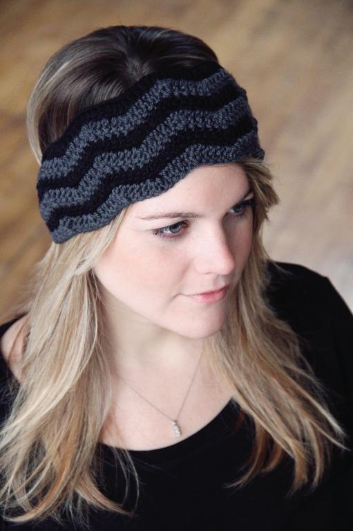 Chevron stitch crochet headband