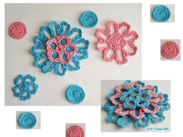 Crochet flowers and dots