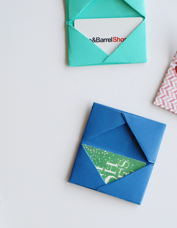 Paper Folded Gift Card Holders