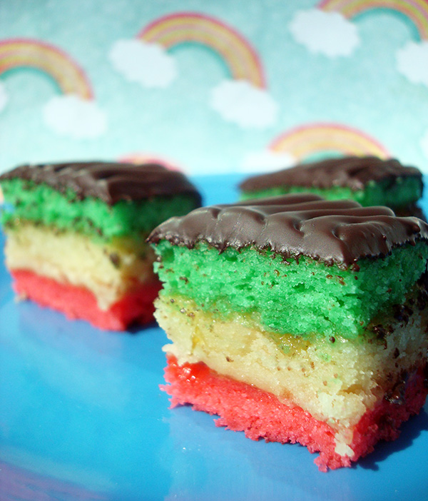 Rainbow cookies with rainbow background