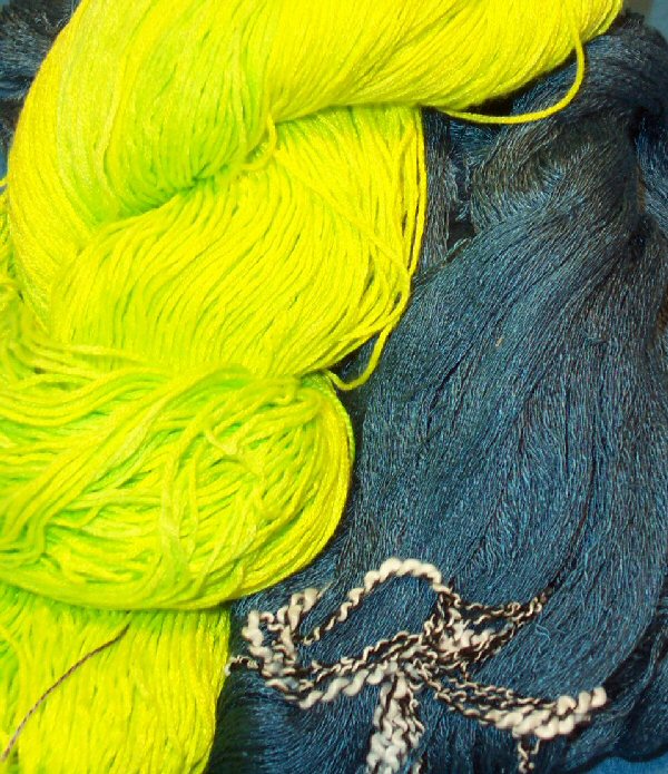 Two skeins of rayon yarn