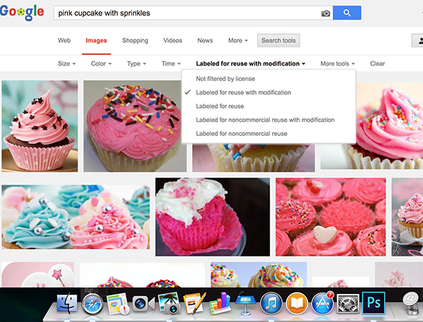 Finding pink cupcake reference images online