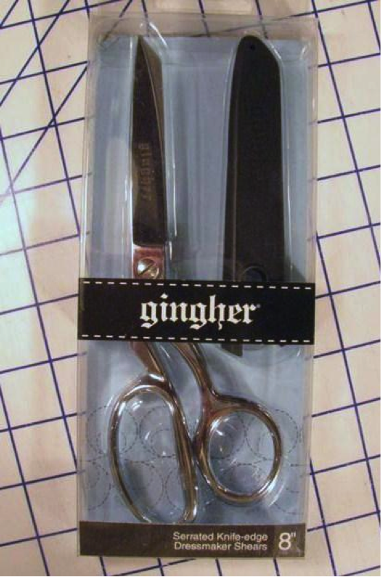 Serrated edge sewing shears