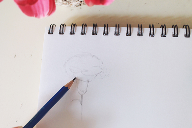 Drawing Flowers Step Two
