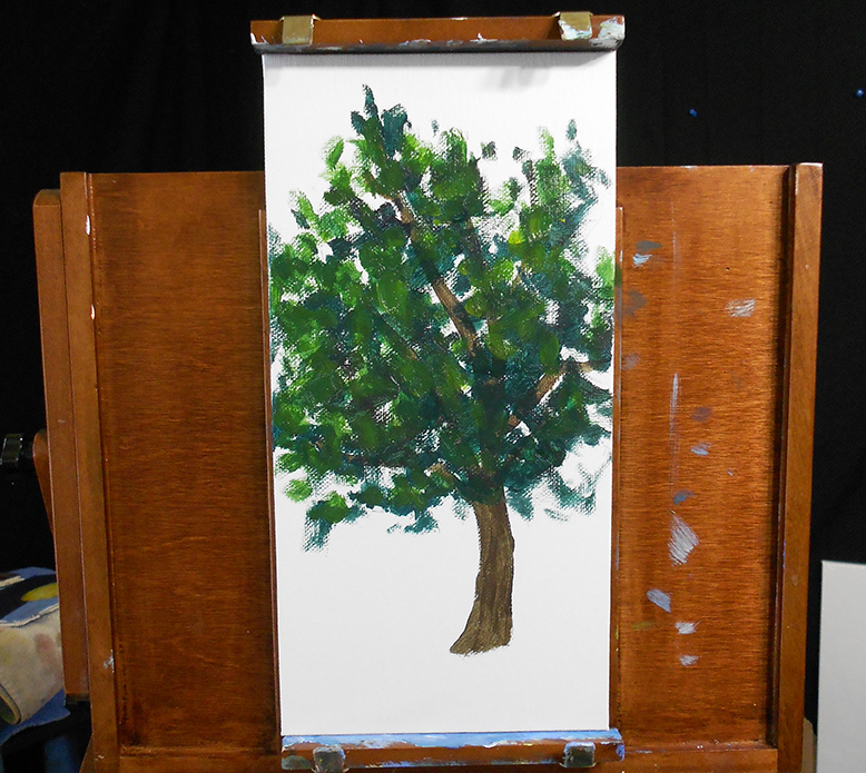 Painting a tree in acrylic