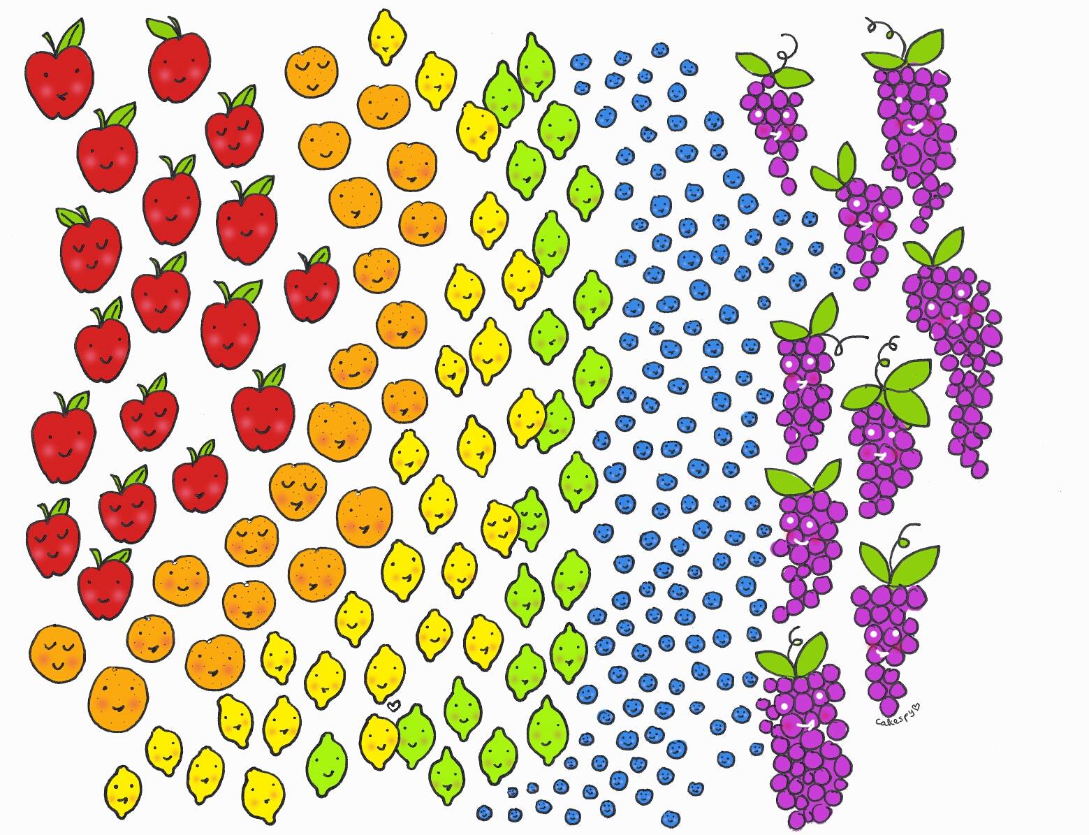 A rainbow of fruits