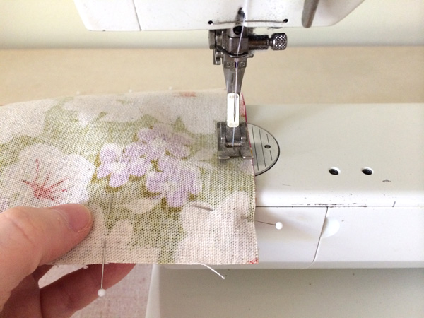 sew the fabric pieces together