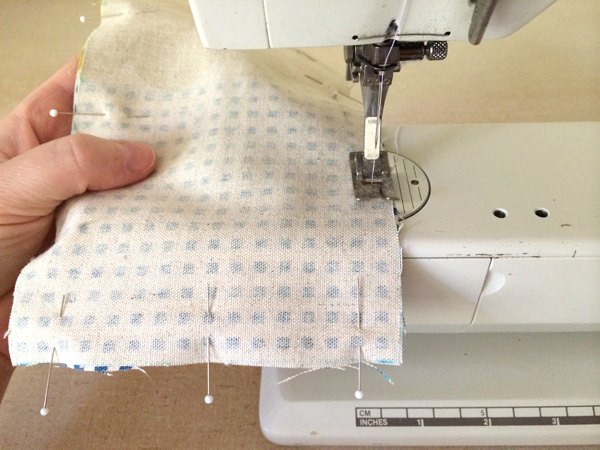 sew around the fabric