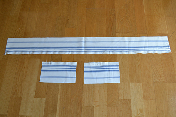 Fabric strips for a beach tote