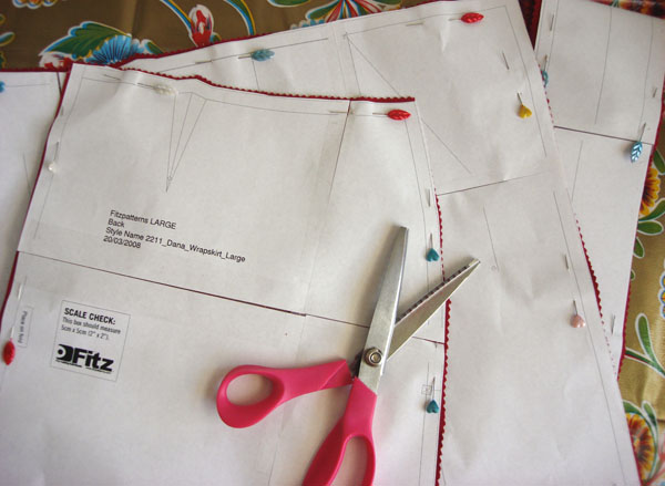 wrap skirt pattern layout