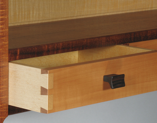 dovetails in pear and hard maple