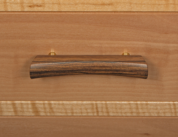 pear, maple, rosewood drawer front