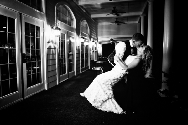 Wedding portrait in low light