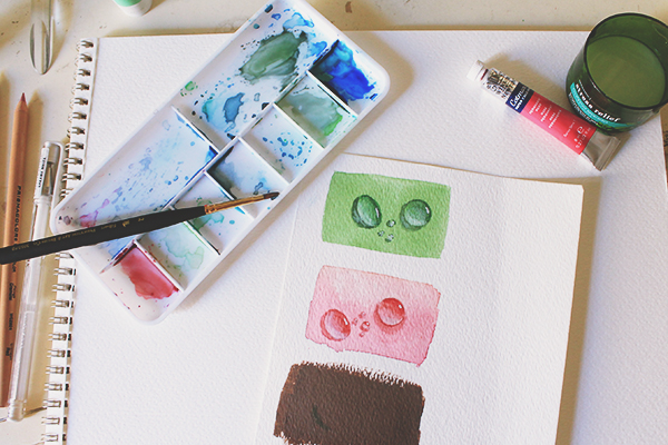 painting mixed media water drops