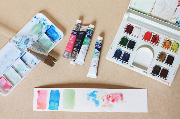 mixed media supplies watercolors