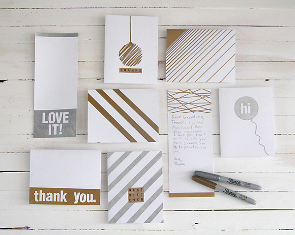 Silver, Gold and White Handmade Cards