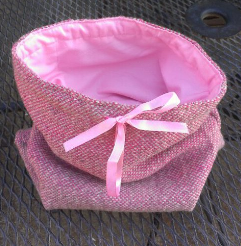 Pink Pouch Made with Hand-Woven Fabric