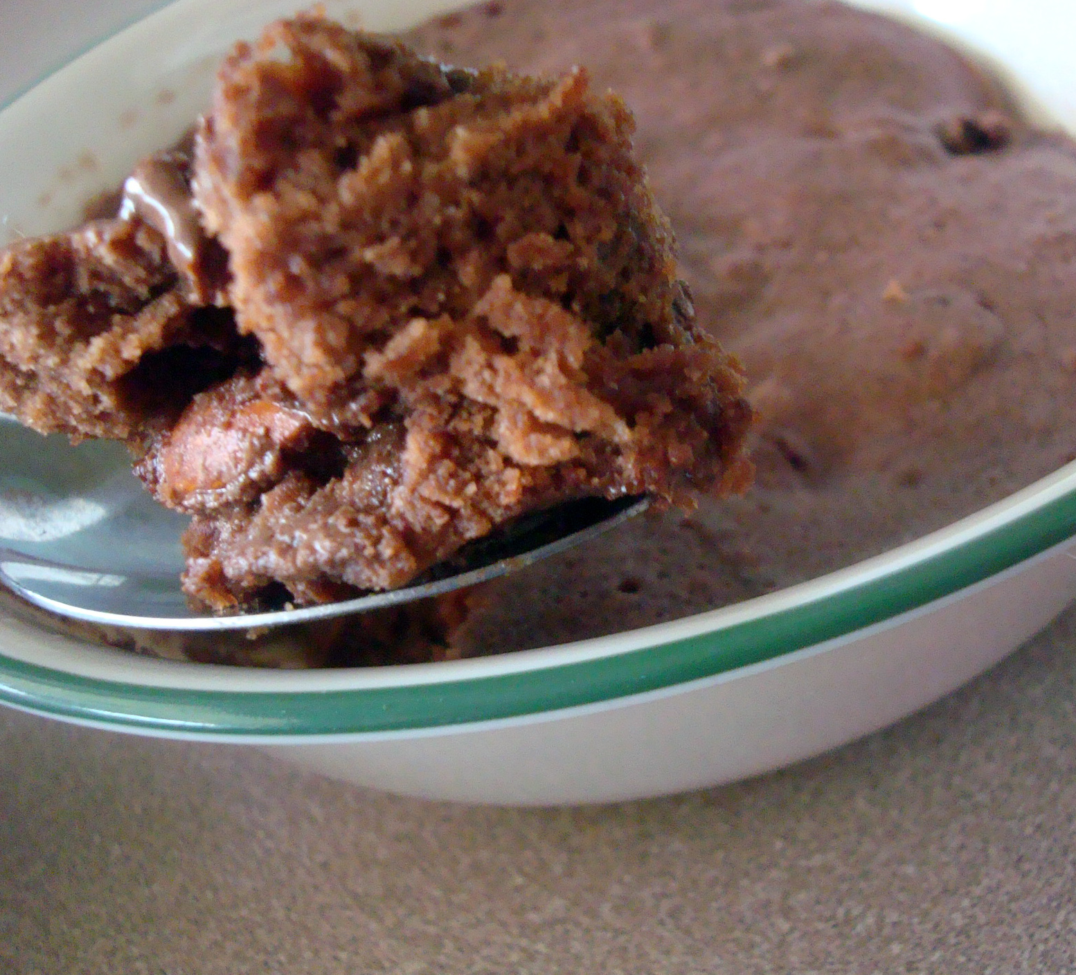 Chocolate cake in a bowl