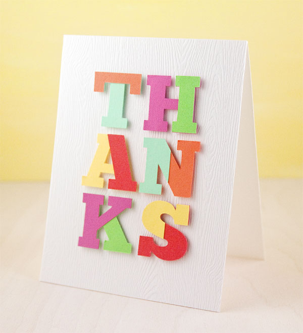 DIY Color Block Thank You Card