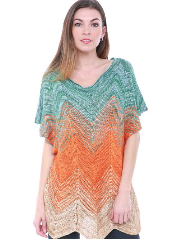 Knitted chevron bamboo tunic