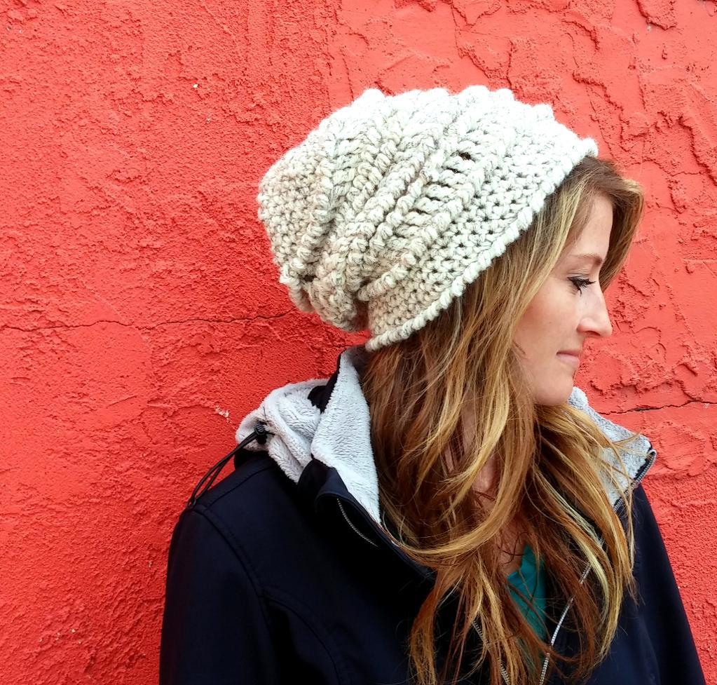 Crochet chunky textured beanie