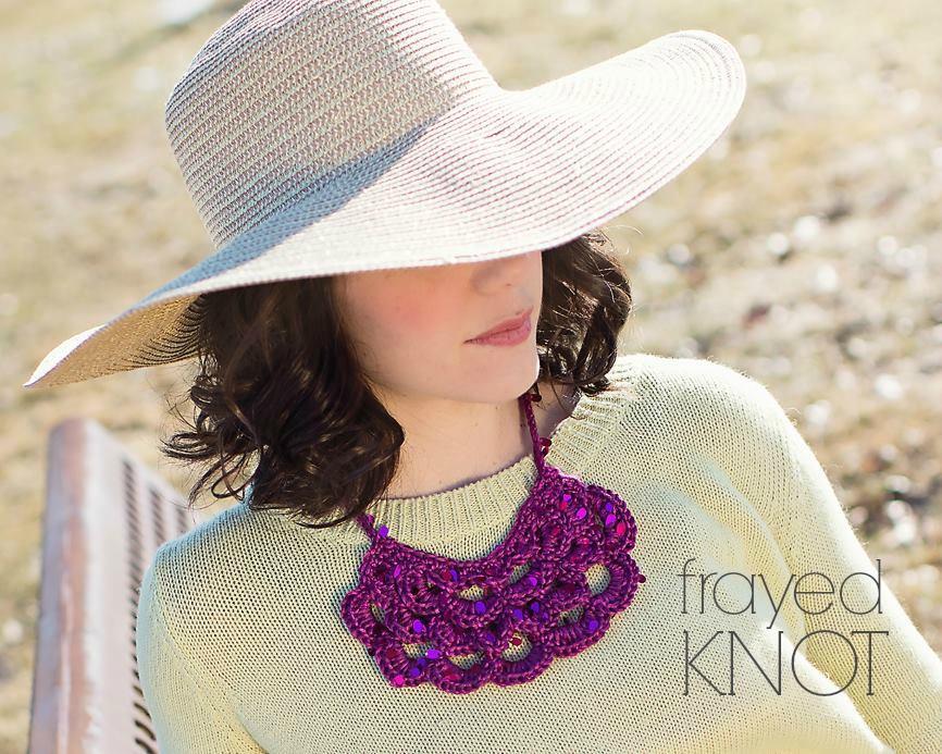 Crochet bib necklace