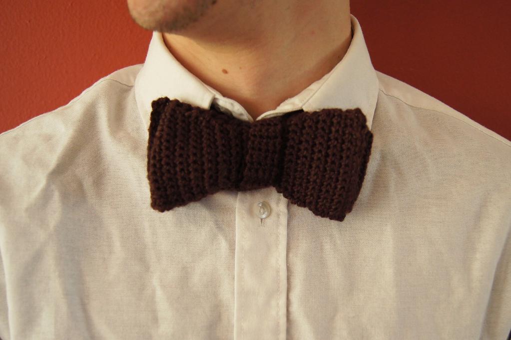 Crocheted bow tie