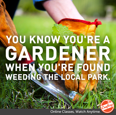 You know you're a gardener when you're found weeding the local park