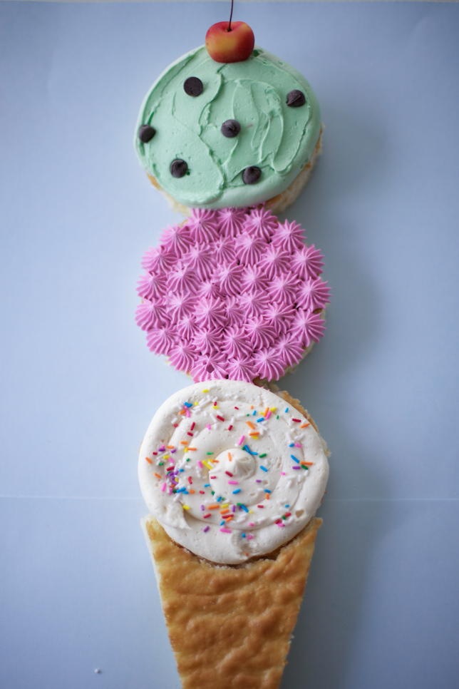 Finishing touches to your ice cream cone cake